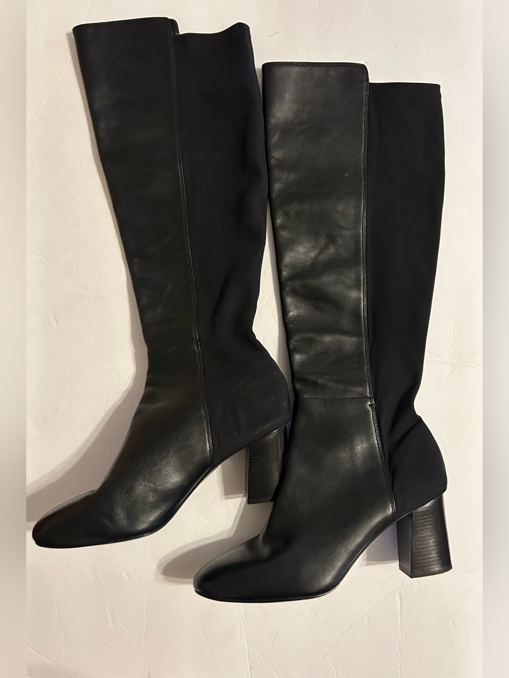 Layfayette 148 Black Knee-High Block Heel Boots - Women size 10